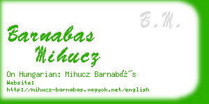 barnabas mihucz business card